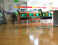 辦公室木紋pvc地板膠工程案例【南醫三院】